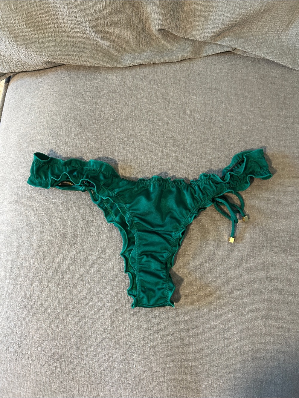 Sommer Swim Josephine Emerald Green Ruffle Bikini Bottom